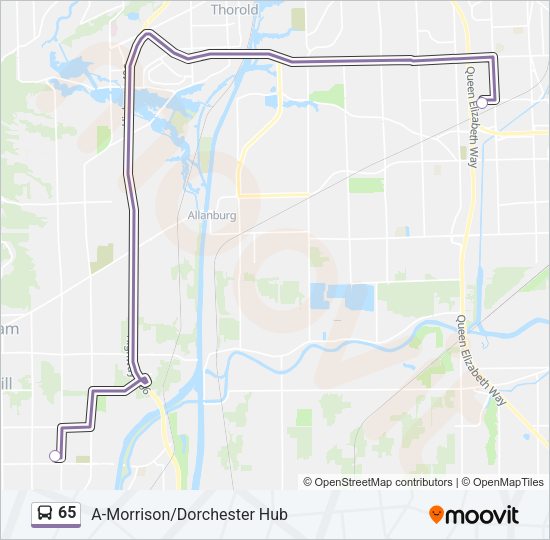 65 Bus Line Map