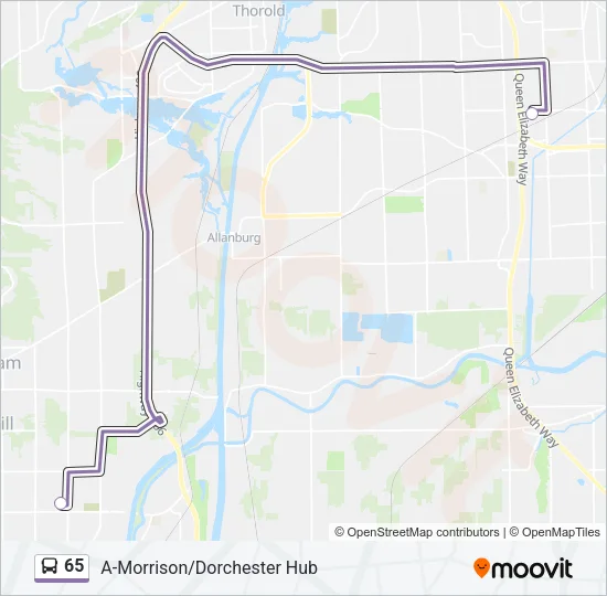 65 Bus Line Map