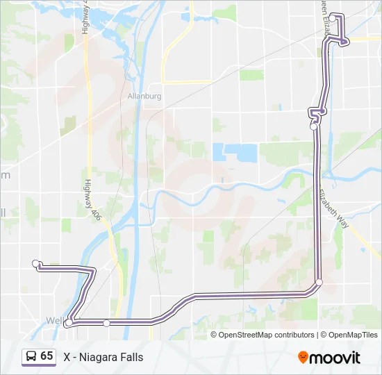 65 Bus Line Map