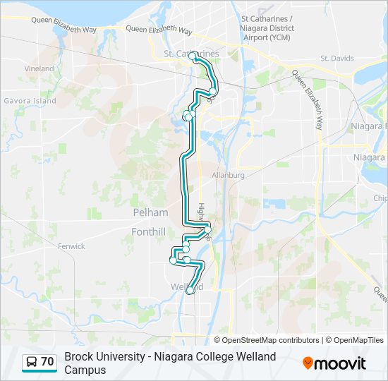 70 Bus Line Map