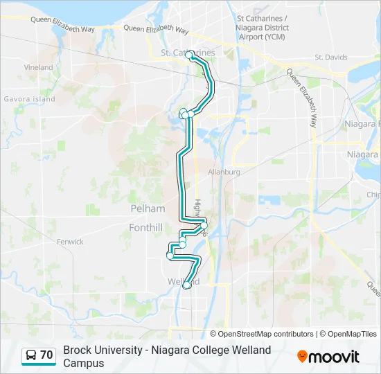 70 Bus Line Map