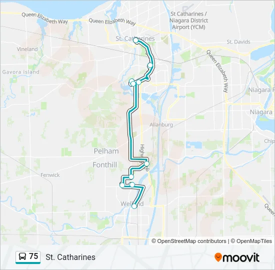75 Bus Line Map