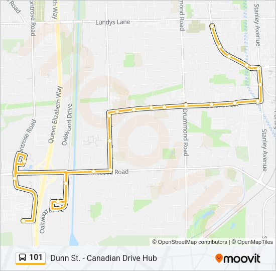 101 Bus Line Map