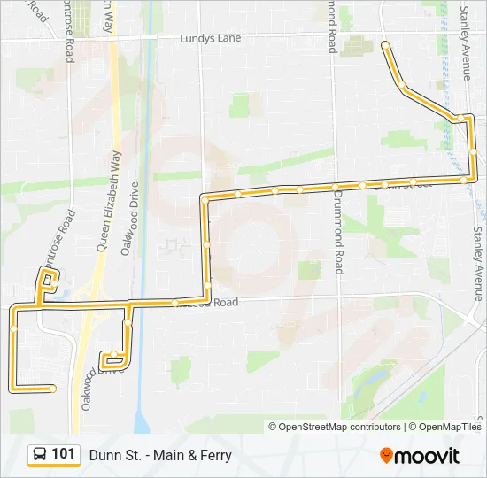 101 Bus Line Map