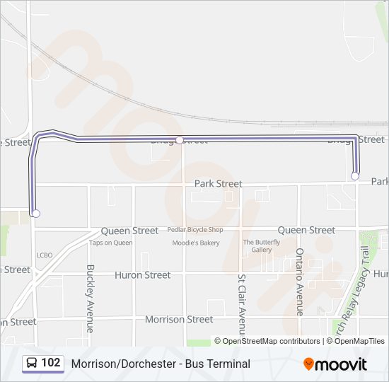 102 Bus Line Map
