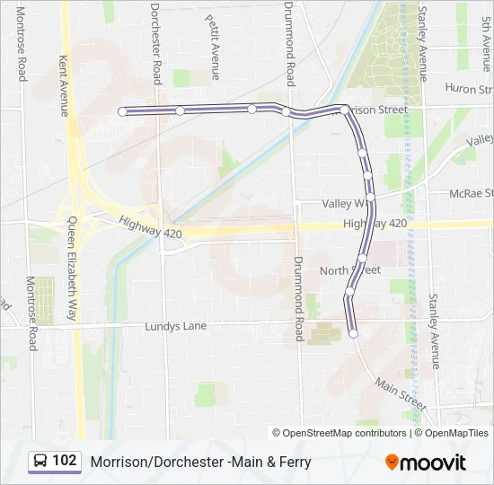 102 Bus Line Map