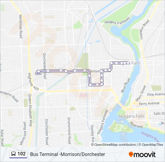 102 Bus Line Map