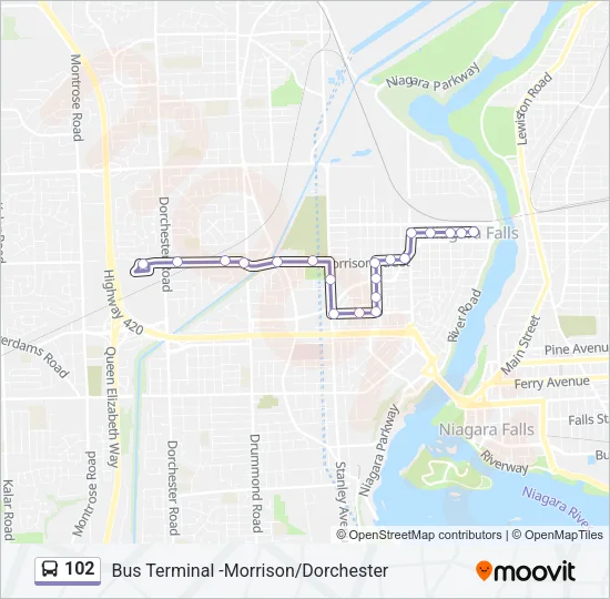 102 Bus Line Map