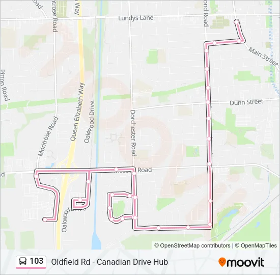 103 Bus Line Map
