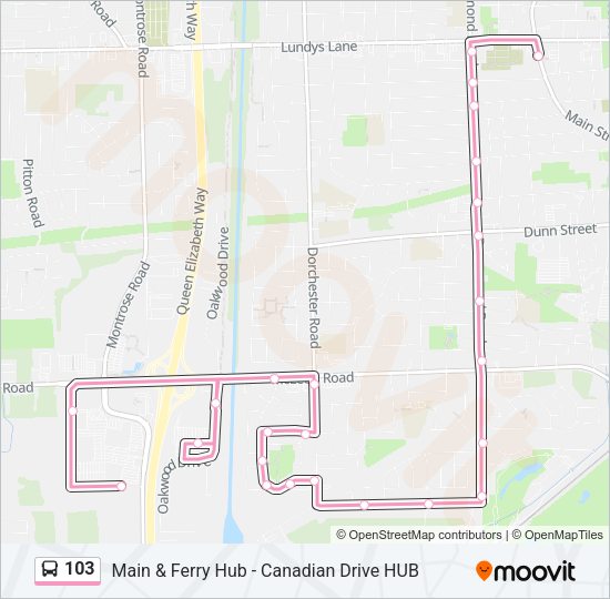 103 Bus Line Map