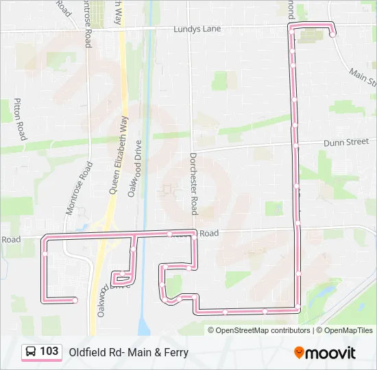 103 Bus Line Map