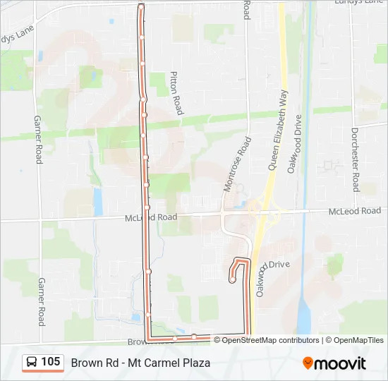 105 Bus Line Map