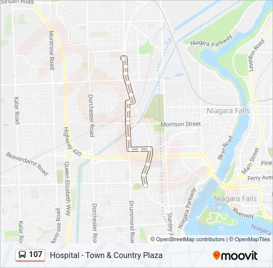 107 Bus Line Map