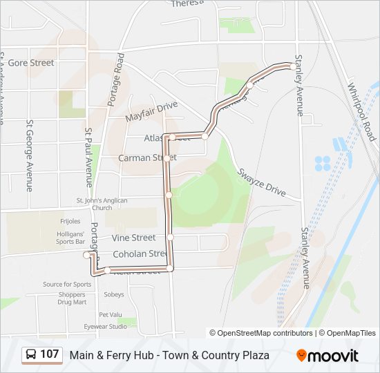 107 Bus Line Map