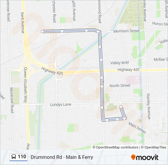 110 Bus Line Map