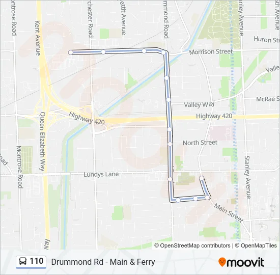 110 Bus Line Map