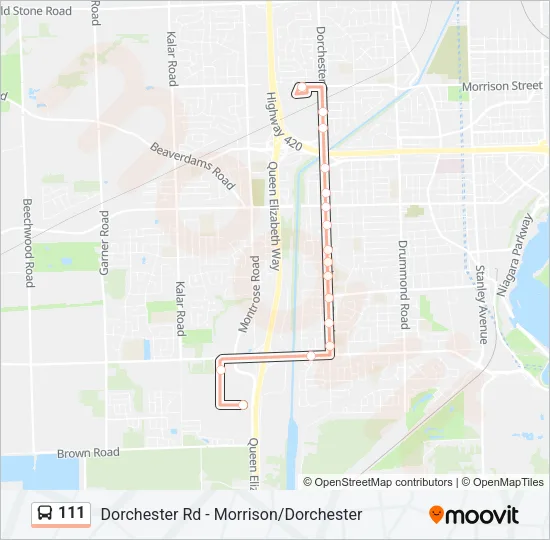 111 Bus Line Map