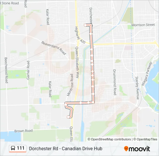 111 Bus Line Map