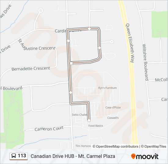 113 Bus Line Map