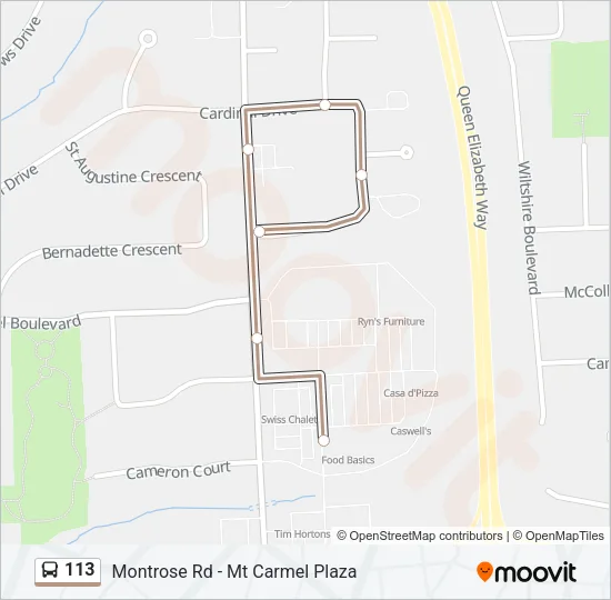 113 Bus Line Map