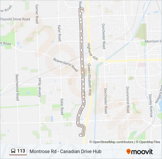 113 Bus Line Map