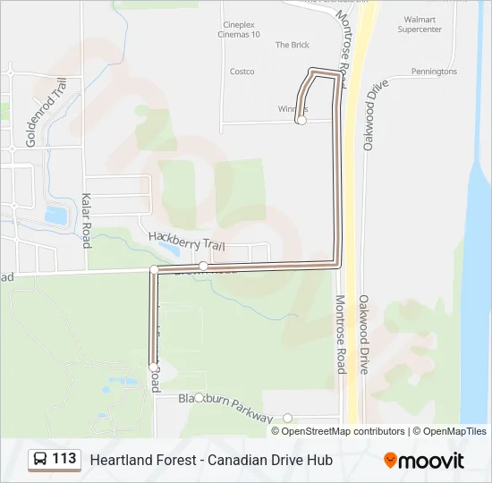 113 Bus Line Map