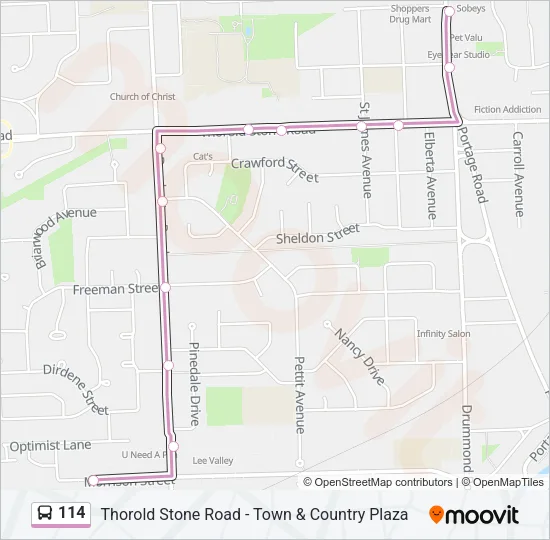 114 Bus Line Map