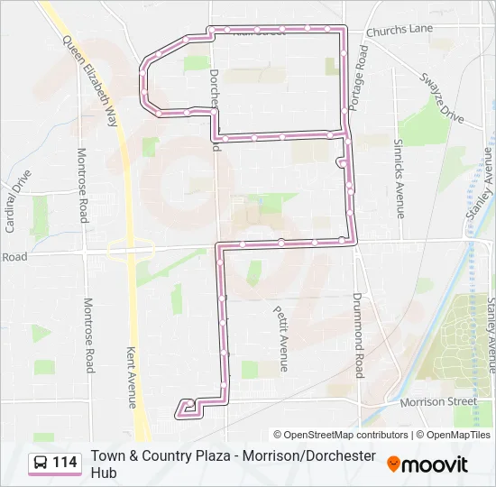 114 Bus Line Map