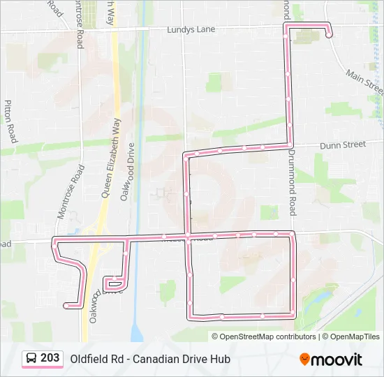 203 Bus Line Map