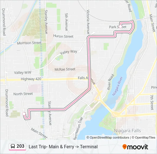 203 Bus Line Map
