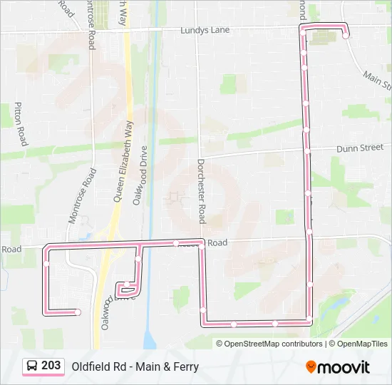 203 Bus Line Map