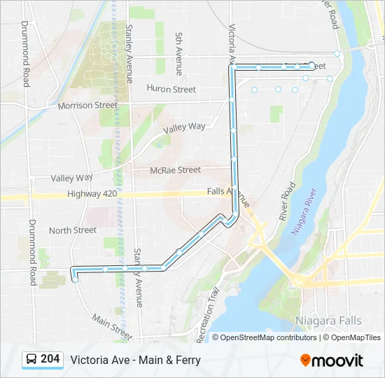 204 Bus Line Map
