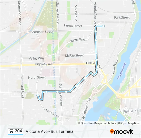 204 Bus Line Map