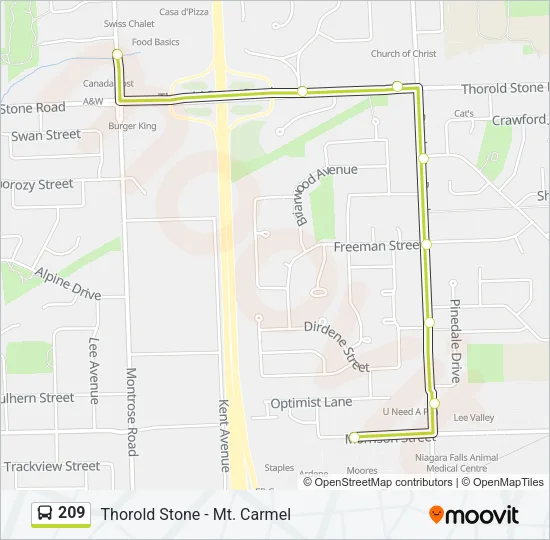 209 Bus Line Map
