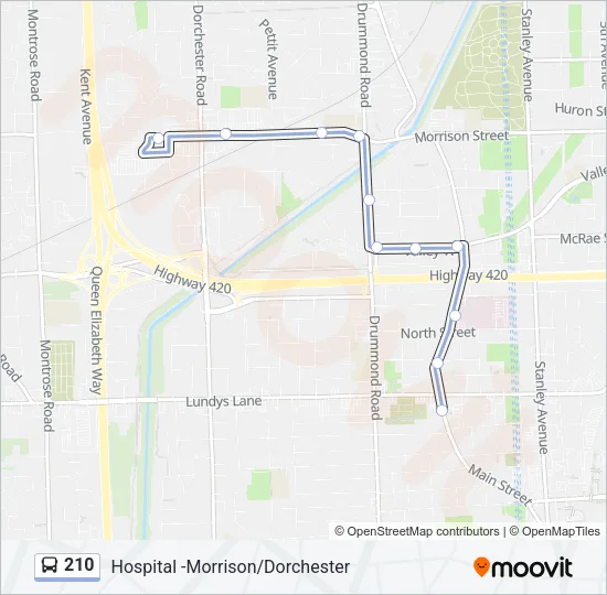 210 Bus Line Map