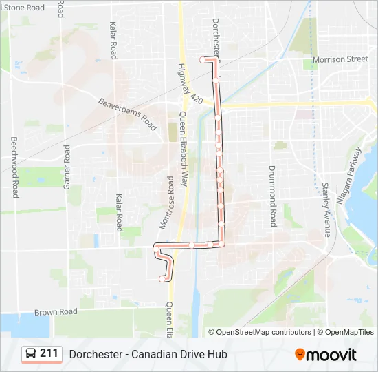211 Bus Line Map