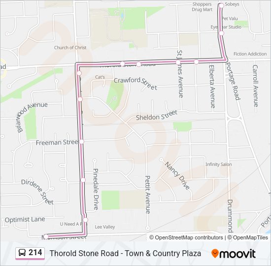 214 Bus Line Map