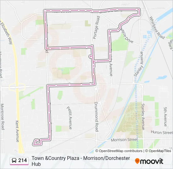 214 Bus Line Map