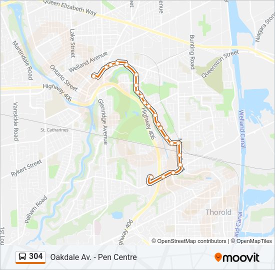 304 Bus Line Map