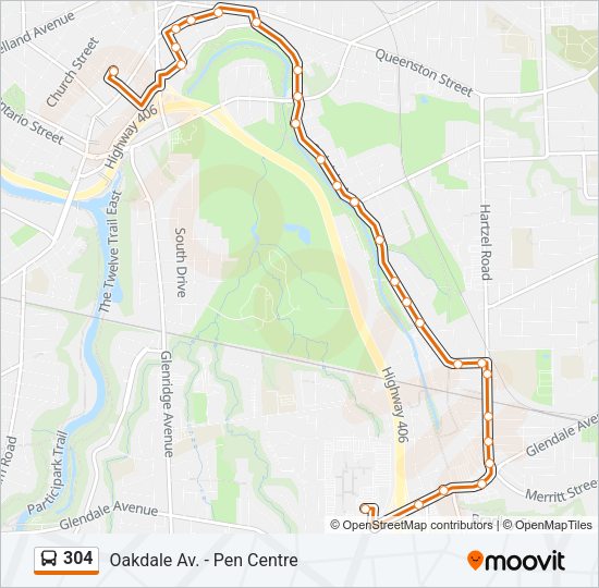 304 Bus Line Map