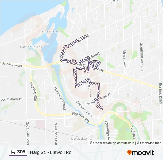305 Bus Line Map