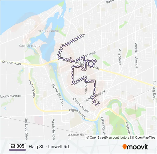 305 Bus Line Map