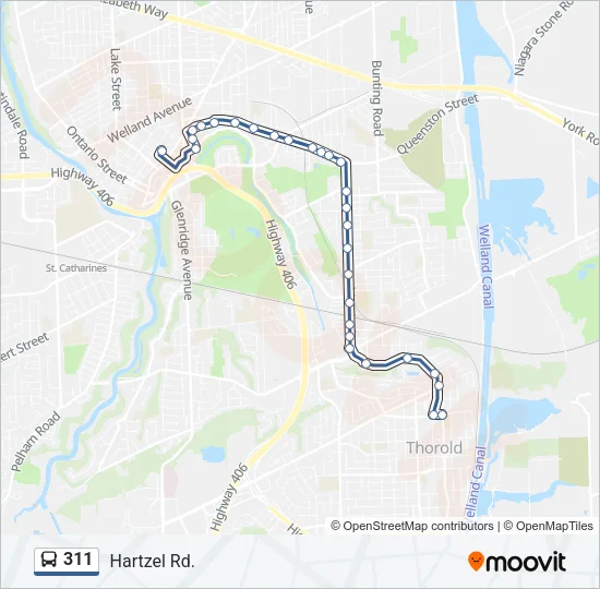 Plan de la ligne 311 de bus