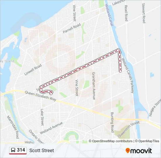 314 Bus Line Map
