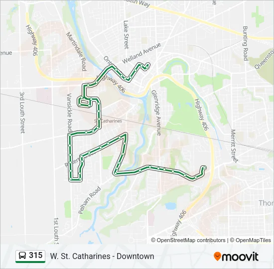 315 Bus Line Map