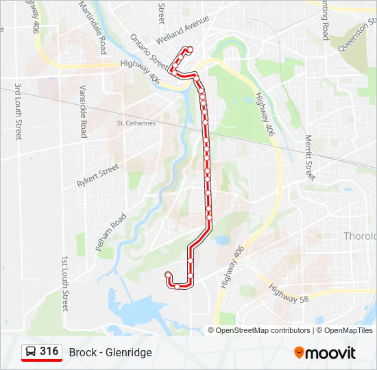 316 Bus Line Map