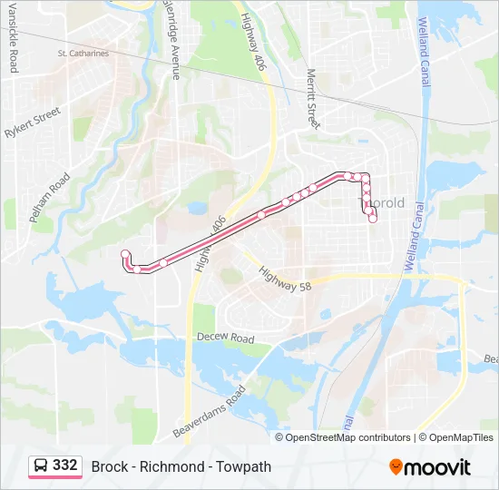 332 Bus Line Map