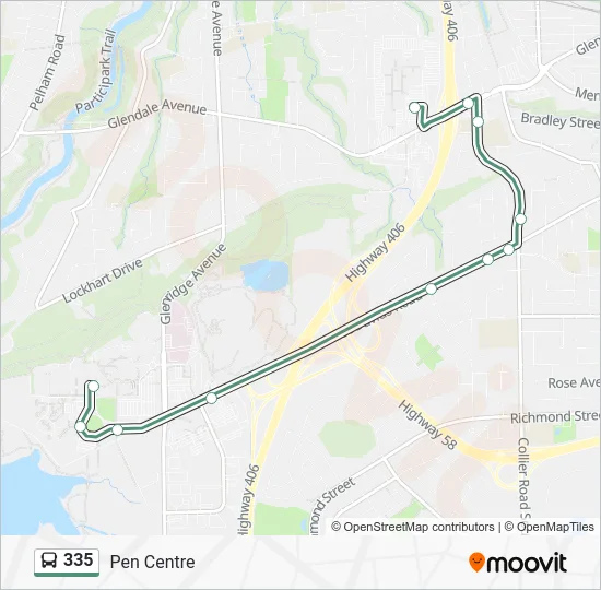 335 Bus Line Map