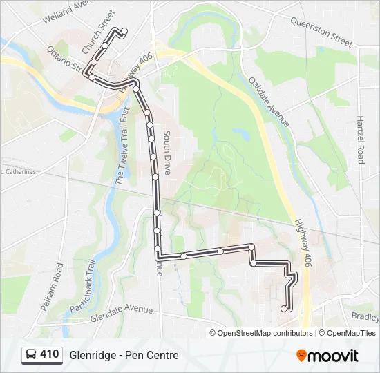 Plan de la ligne 410 de bus