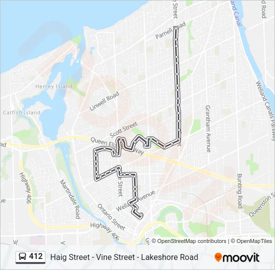 412 Bus Line Map